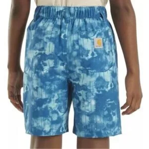 Carhartt Boys Blue Tie-Dye Shorts in Deep Lagoon Blue Size XL (18-20) NWOT - Picture 6 of 7